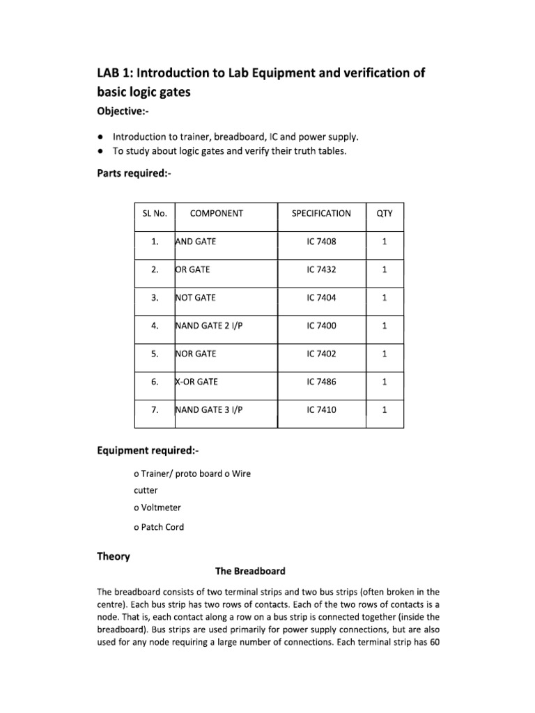 DLD Lab 1 Manual | PDF