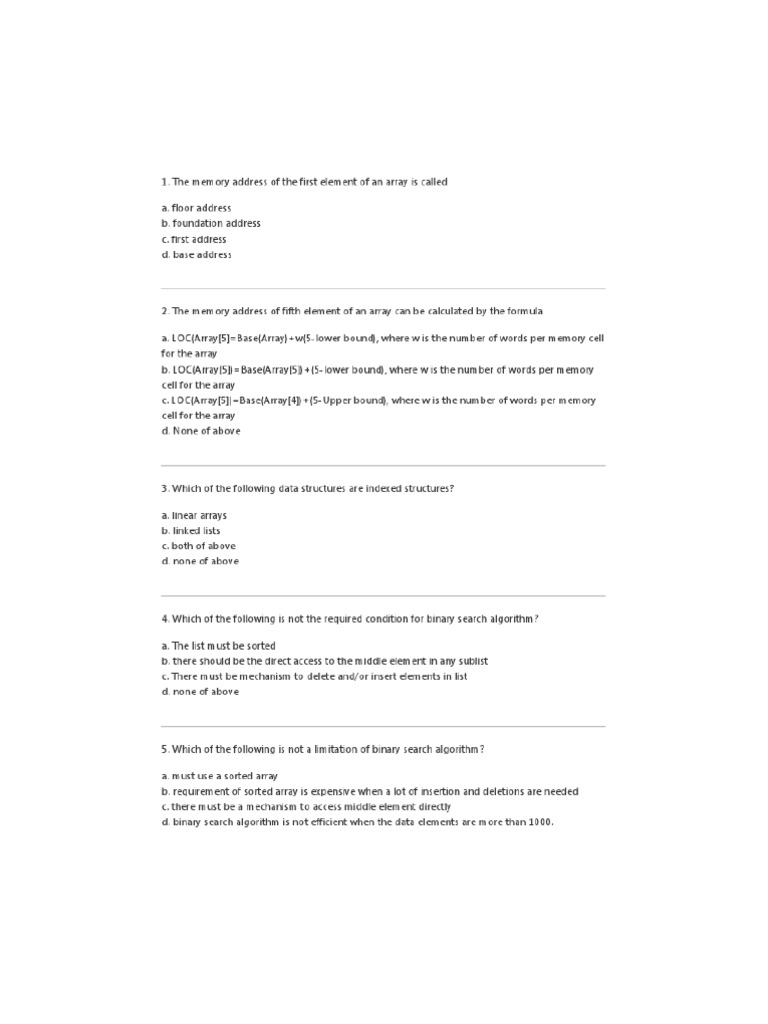 DSMCQs Time Complexity Matrix (Mathematics)