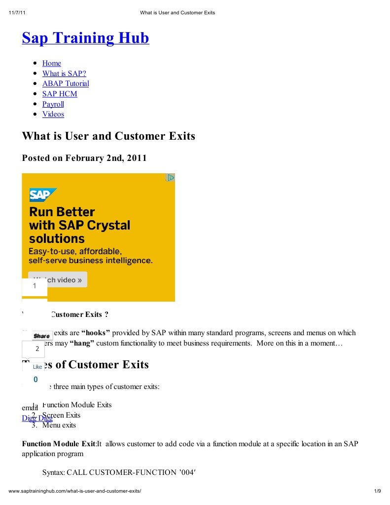 What Is User and Customer Exits | PDF | Software Engineering ...