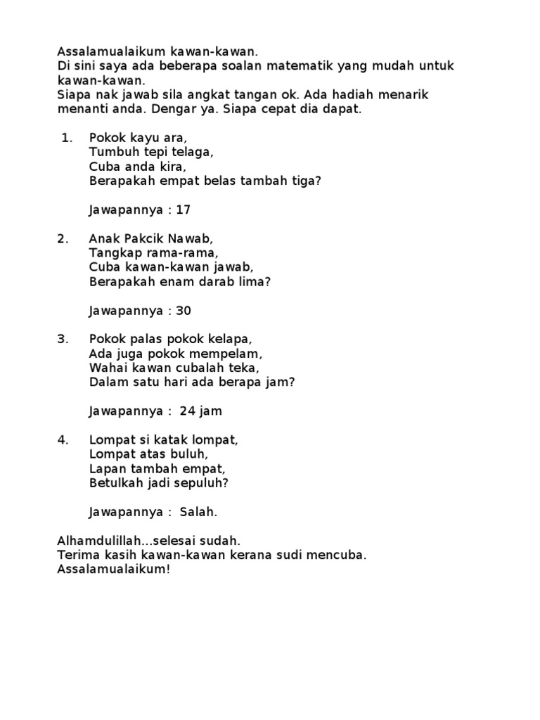 Mari Menjawab Pantun Pdf