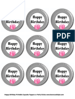 Happy Birthday Cupcake Toppers