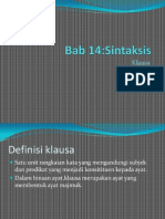 Bahasa Melayu: Sintaksis (Klausa) 