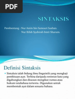 Bahasa Melayu: Sintaksis (Pengenalan Dan Pola Ayat)