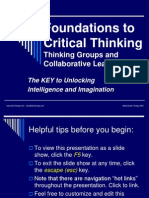Foundations To Critical Thinking: Thinking Groups and Collaborative Learning