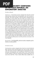 Private Security Companies in The Czech Republic: An Exploratory Analysis