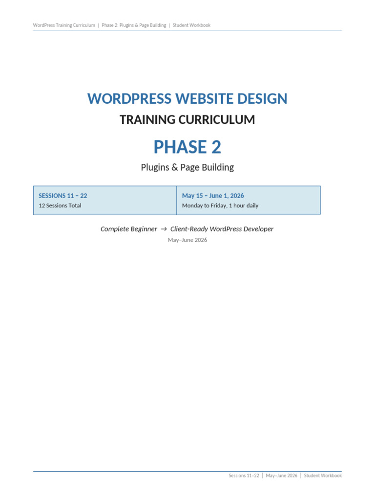 WordPress Phase2 Student Workbook | PDF | Plug In (Computing) | Word Press