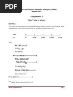 Time Value Money Questions Answers