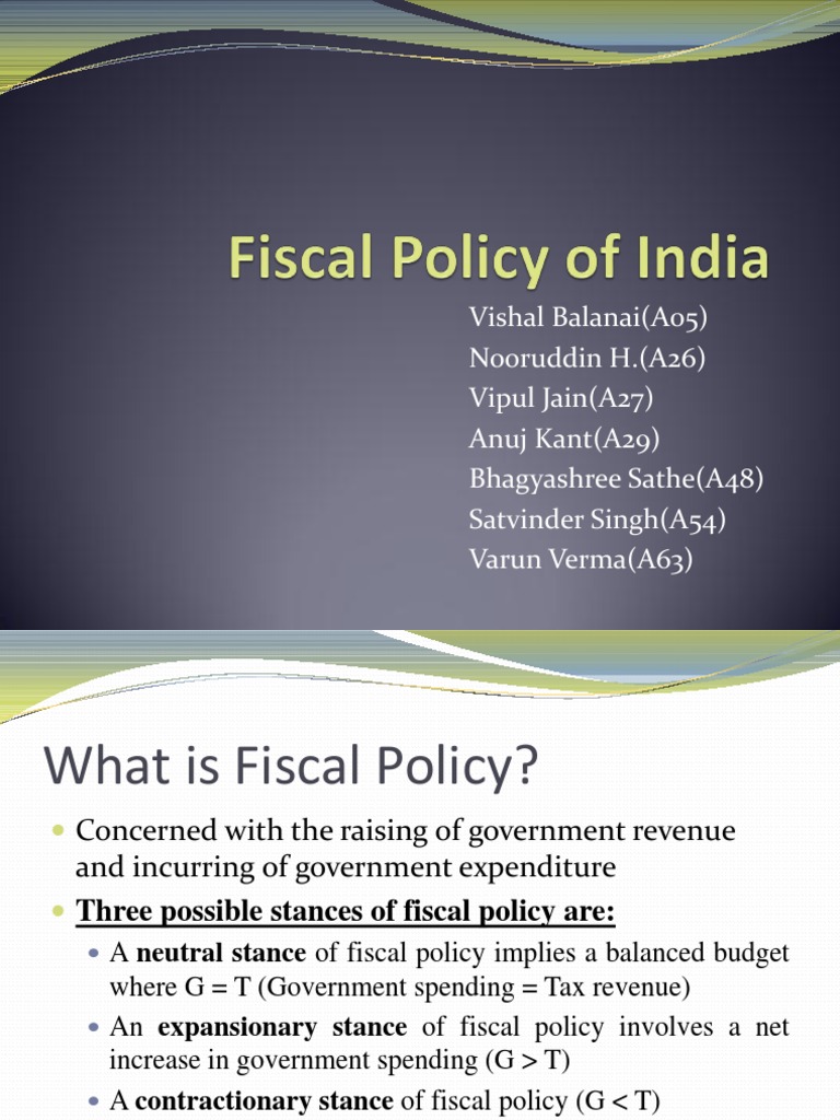 Fiscal Policy of India - Almost Final | PDF | Fiscal Policy | Taxes