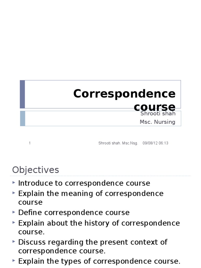 Correspondence Education Shrooti Shah PDF Distance Education