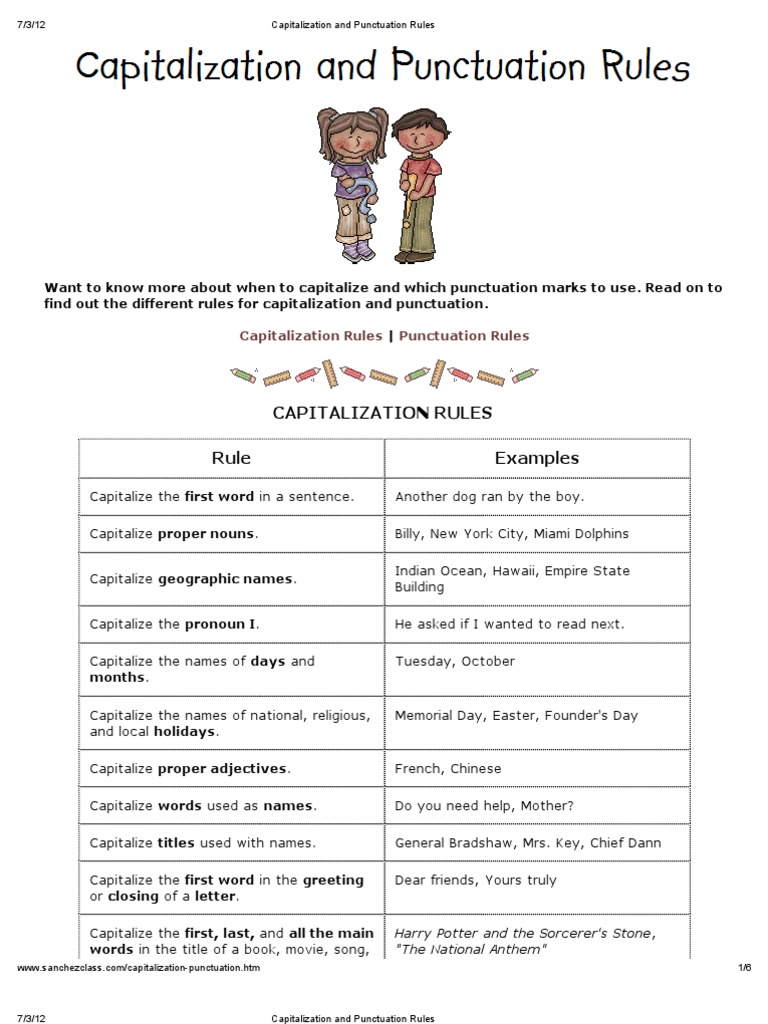 Capitalization and Punctuation Rules | Comma | Grammar