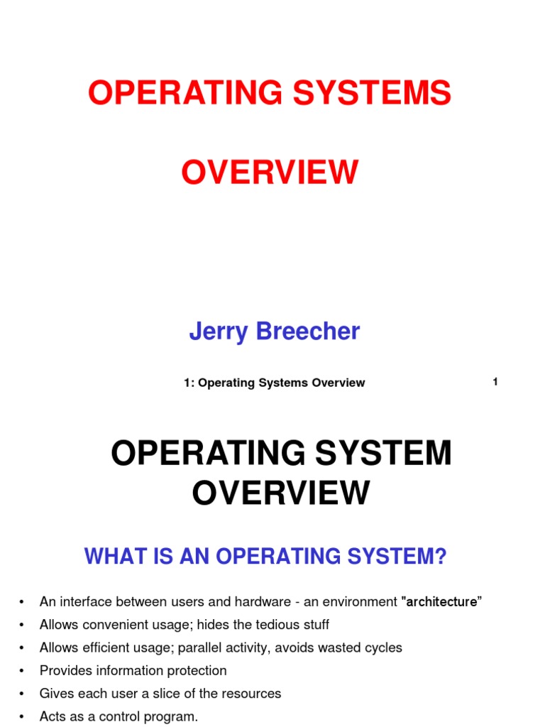 Operating Systems: Jerry Breecher | PDF