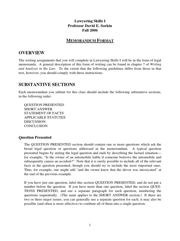 Legal Memorandum Format PDF