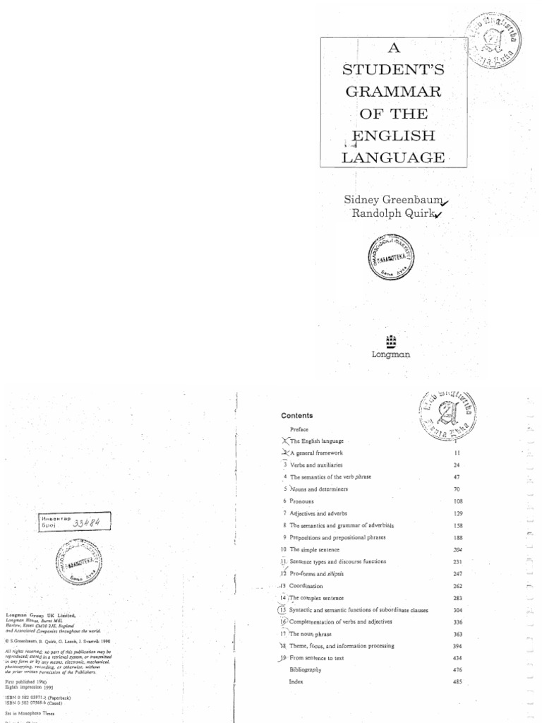 A Student's Grammar of The English Language | PDF