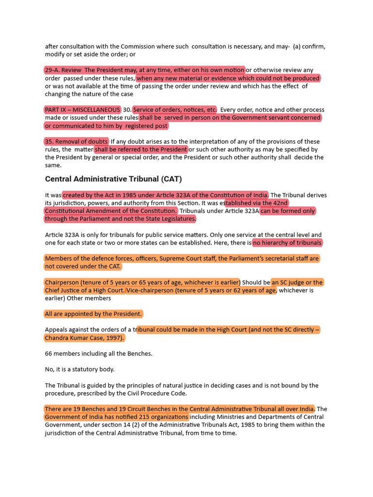 Cat and Leave Rule Notes | PDF | Tribunal | Sick Leave