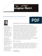Innovation Watch Newsletter 11.18 - September 8, 2012
