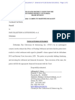 FCO Fair Collections and Outsourcing Notice of Pending Settlement FDCPA Myrick