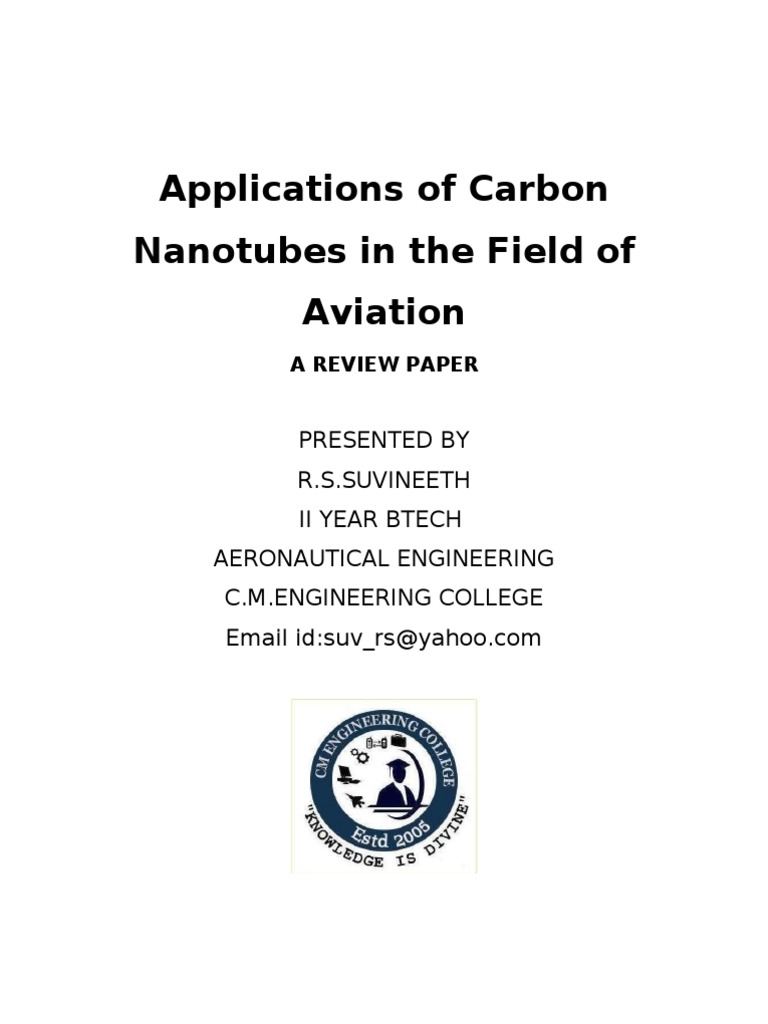 Carbon Nanotubes in Aviation Applications | PDF | Carbon Nanotube ...