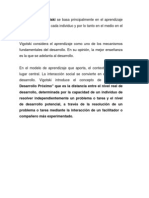 La Teoría de Vigotski Se Basa Principalmente en El Aprendizaje Histórico