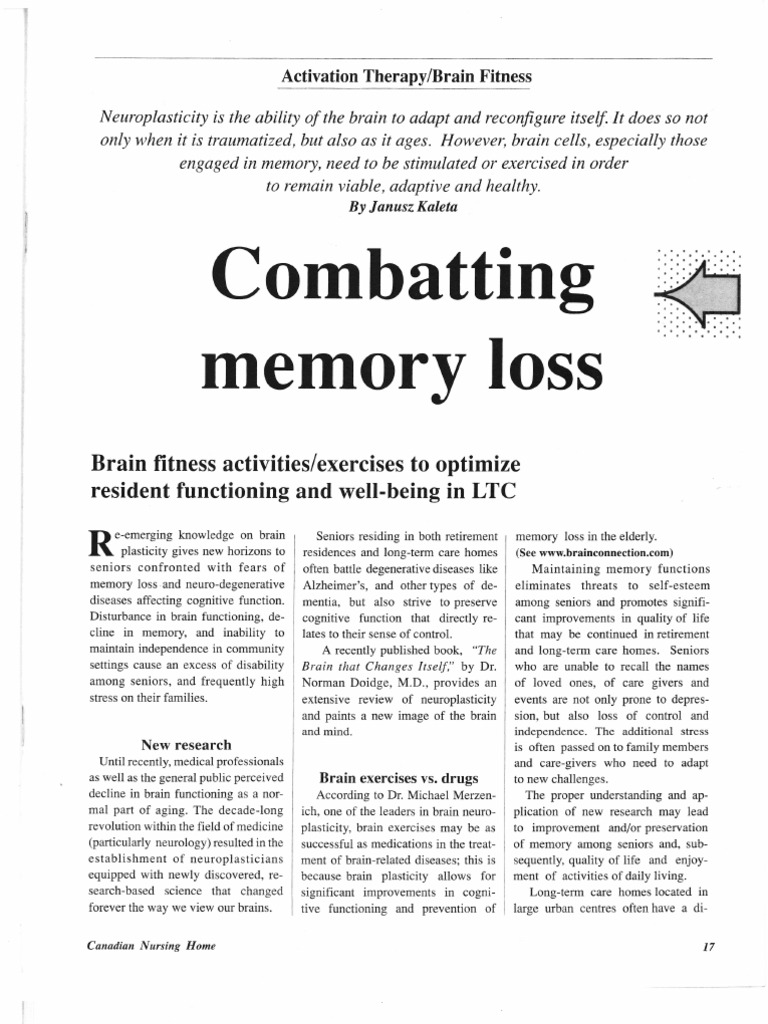 Combating Memory Loss PDF Memory Neuron