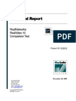 Test Final Report: Realnetworks Realvideo 10 Comparison Test