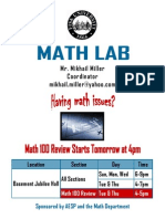 Math Lab Fall 2012 Flyer