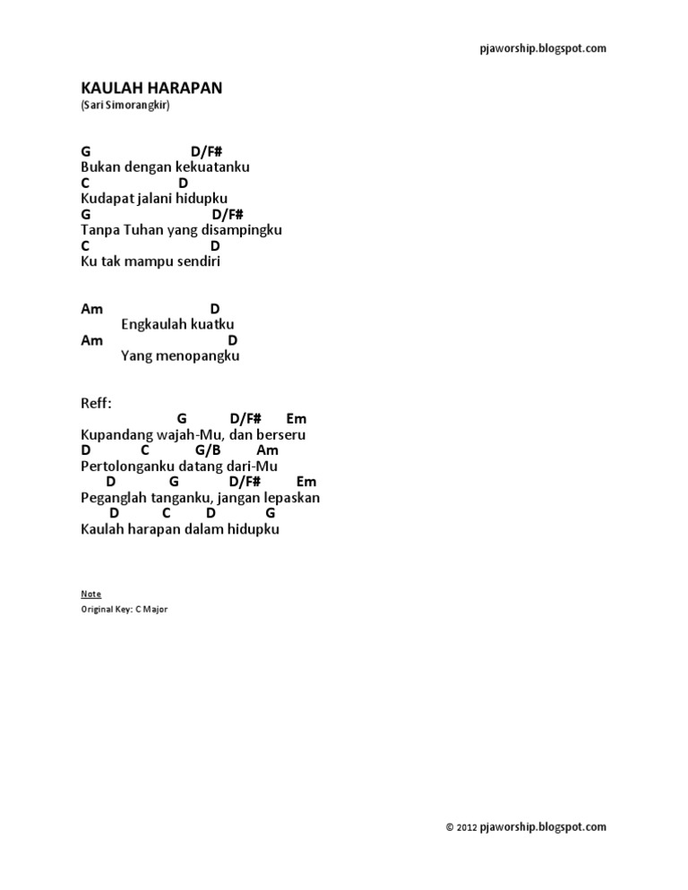 Chord Lagu "Kaulah Harapan" | PDF