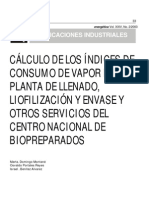 ÍNDICES DE CONSUMO DE VAPOR EN PLANTAS DE BIOPREPARADOS