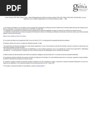 Manuel Bibliographique De La Litterature Francaise Moderne Tome Iv Revolution Et Xixeme Siecle Pdf Henri Bergson Science