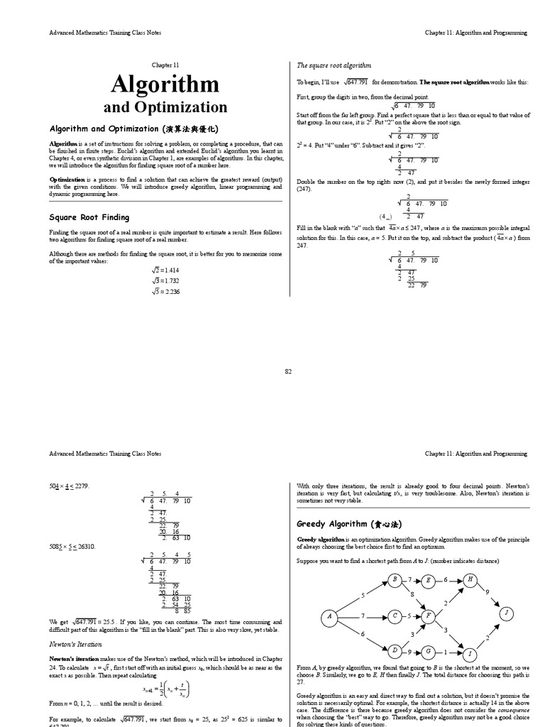 Algorithm and Optimisation | Dynamic Programming | Mathematical ...