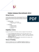 Subex Campus Recruitment 2013 - Selection Process