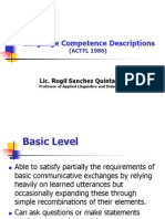 Generic Descriptions of Language Competence