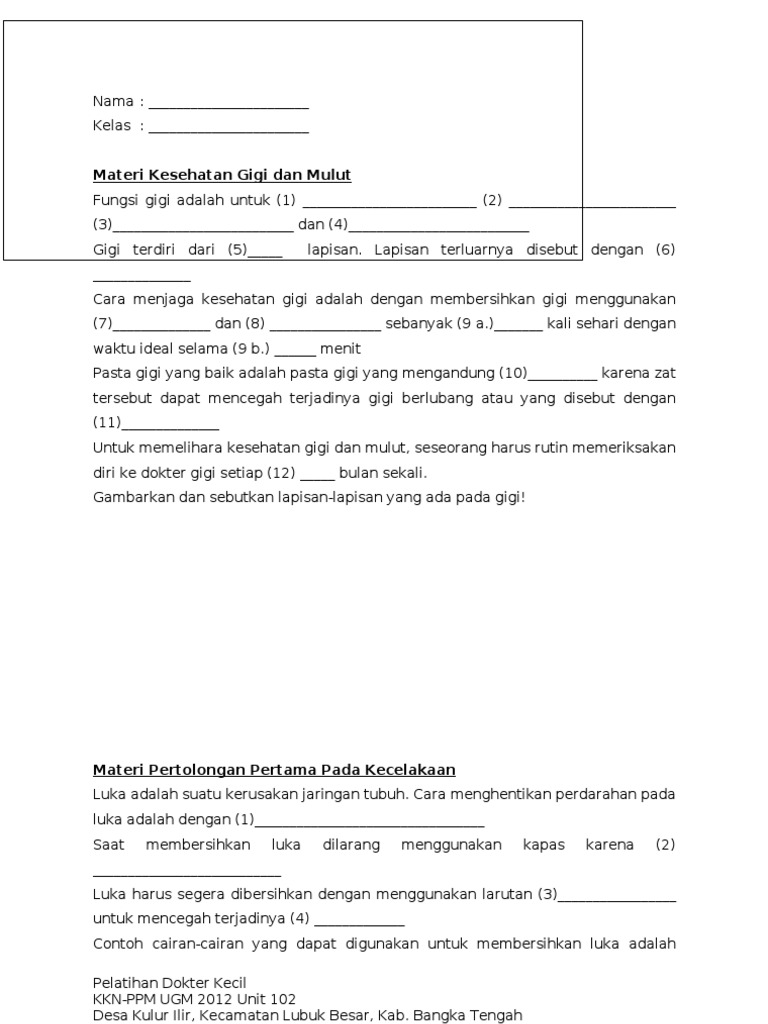 Soal Dokter Kecil
