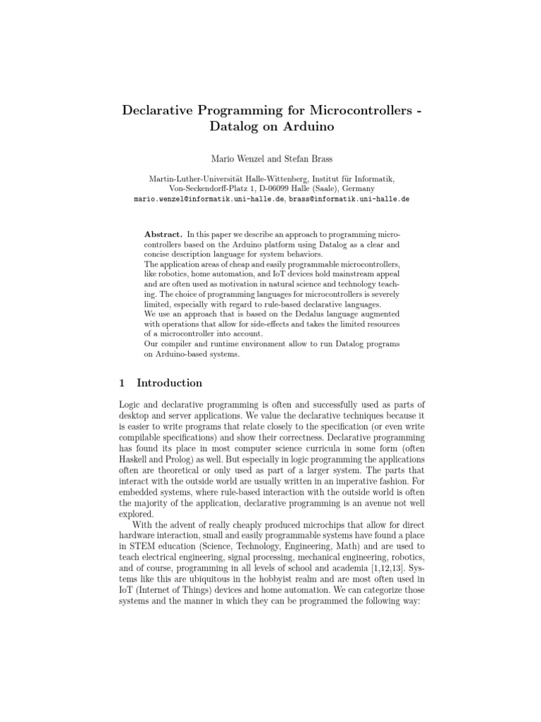 Declarative Programming in Arduino Catalog | PDF | Computer Programming ...