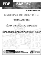 SUBSVESTIBULAR Prova Da Faetes Ise e Ist