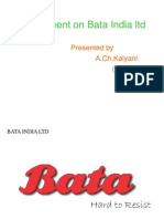 Assignment On Bata India LTD: Presented by A.Ch - Kalyani (M.B.A)