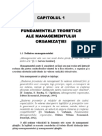 Fundamentele Teoretice Ale Managementului Organizatiei
