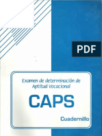 EXAMEN DE DETERMINACIÓN DE APTITUD VOCACIONAL Caps - Cuadernillo