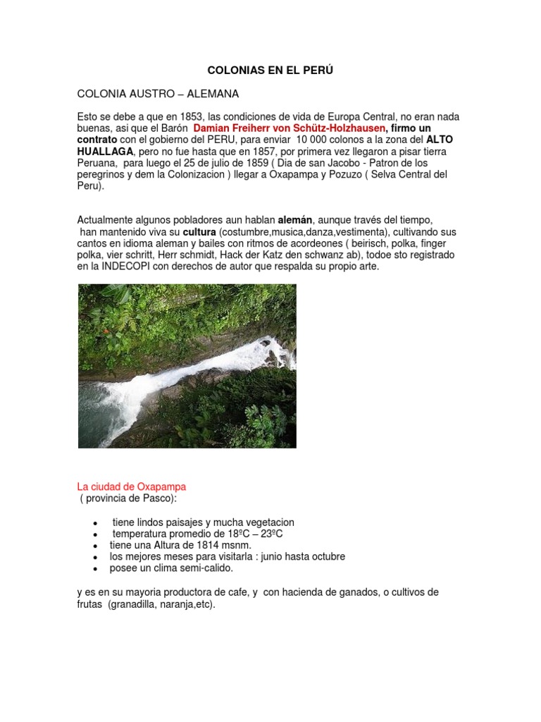 Colonias en El Perú PDF Italia Perú
