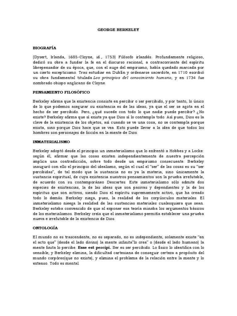 Berkeley PDF Existencia Filosofía