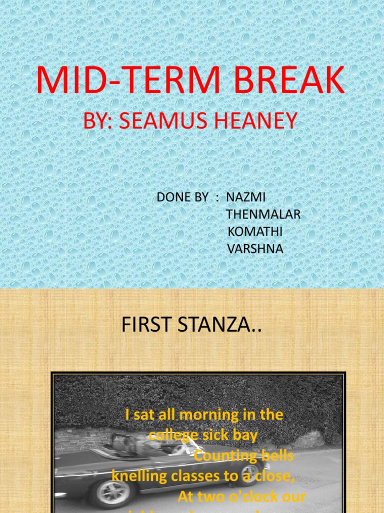 Mid-Term Break: By: Seamus Heaney | PDF