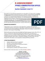 Ja - Production Assistant - Level 12 PDF