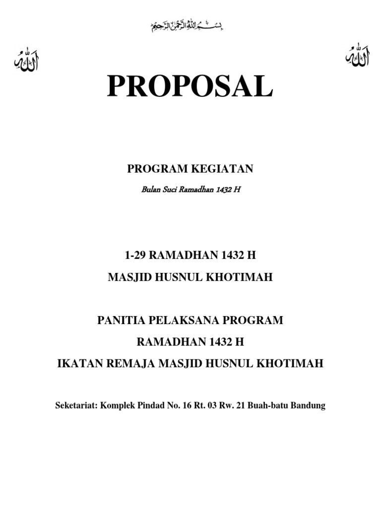 Contoh Proposal Kegiatan Bakti Sosial Ramadhan - Berbagi ...