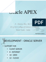 Oracle APEX: A - Antony Alex MCA DR G R D College of Science - CBE Tamil Nadu - India