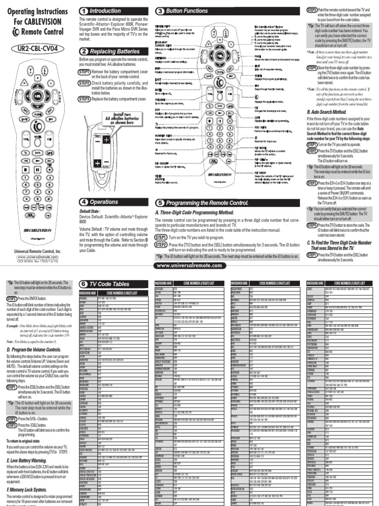 Cablevison Control | PDF