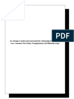 An Attempt To Understand and Model The Relationship Between Wage Rate, Consumer Price Index, Unemployment and Minimum Wages