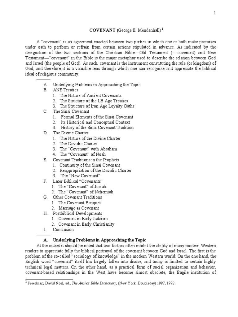 Covenant, Anchor Bible Dictionary PDF Covenant (Biblical) Book Of