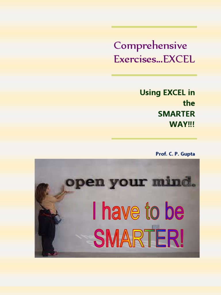 Workshop On Excel - Comprehensive Excercises | PDF | Internal Rate Of ...