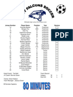 Lady Falcon Soccer Roster 2012 A