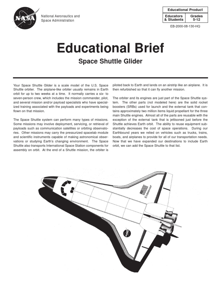 Space Shuttle Glider | PDF