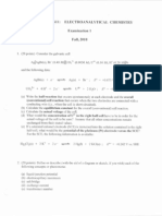 Electrochemistry Exam 1 From Fall, 2010